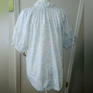 TOSS DESIGNS Cottagecore Damask PRINT 100% COTTON Smocked Neck Dainty Girly
